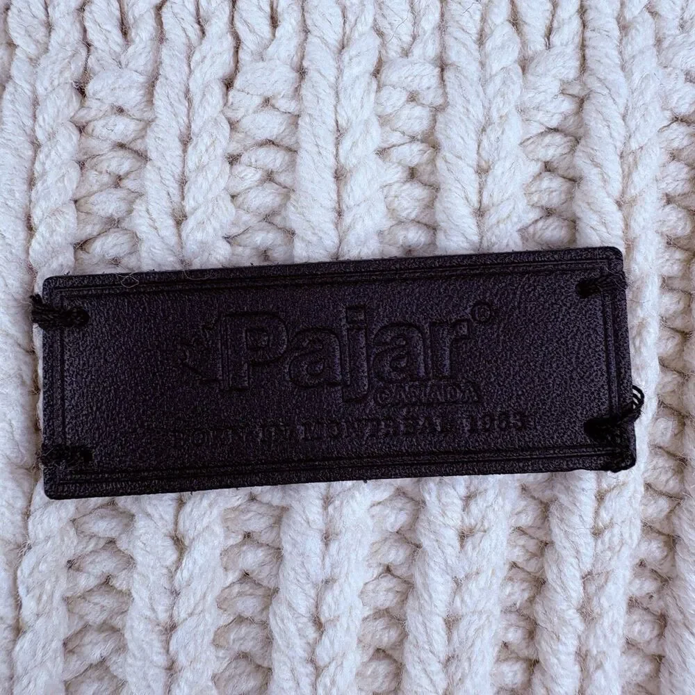 Pajar Canada Men M Fair Isle Sweater Knit Mock Neck Pullover Off White Black Ski